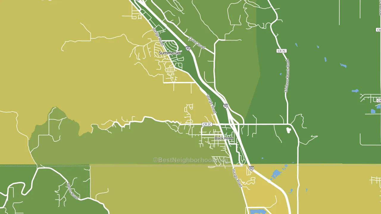 Black Hawk, SD block-group voter-turnout map