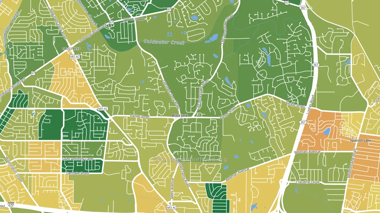 Black Jack, MO block-group voter-turnout map
