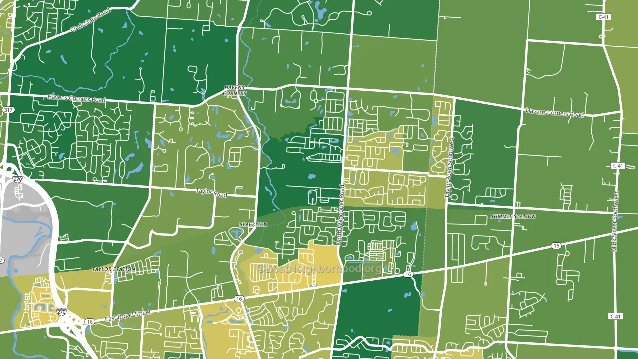 Black Lick, OH block-group voter-turnout map