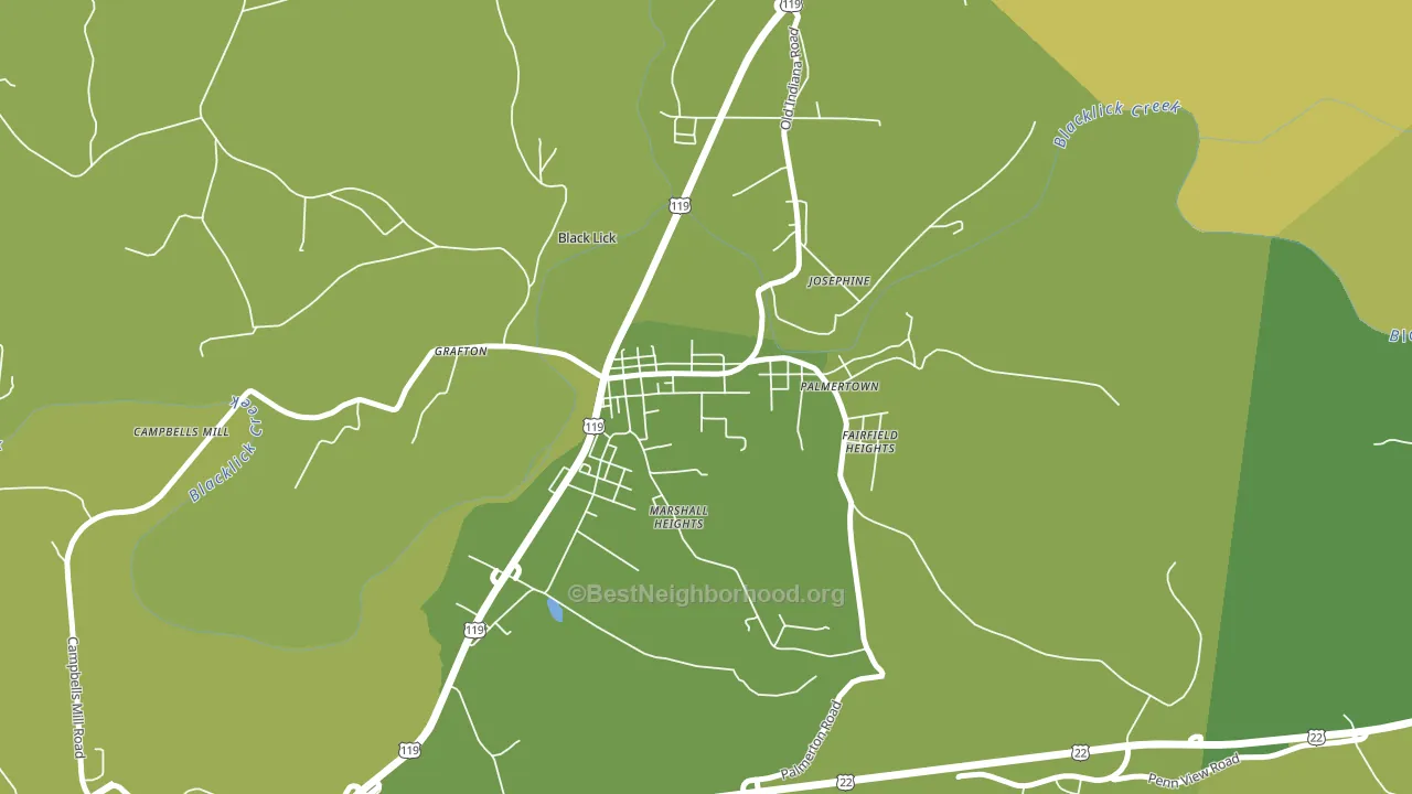 Black Lick, PA block-group voter-turnout map