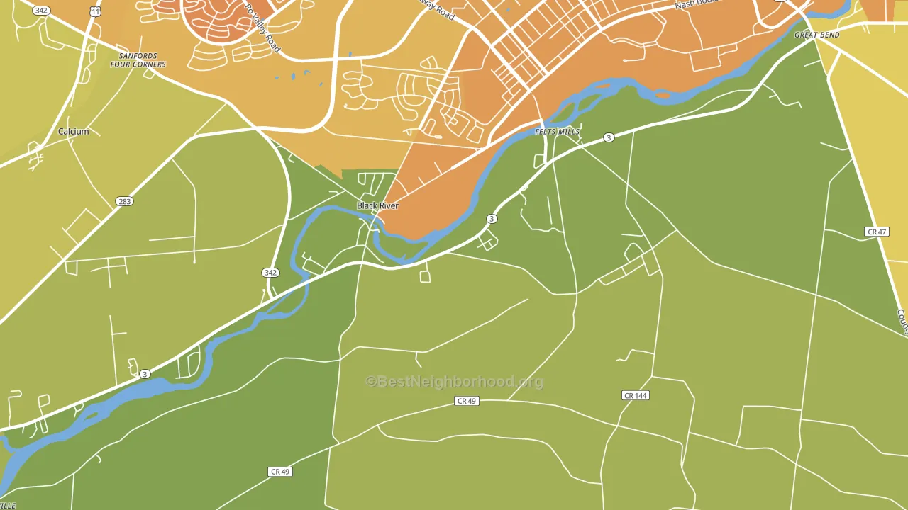 Black River, NY block-group voter-turnout map
