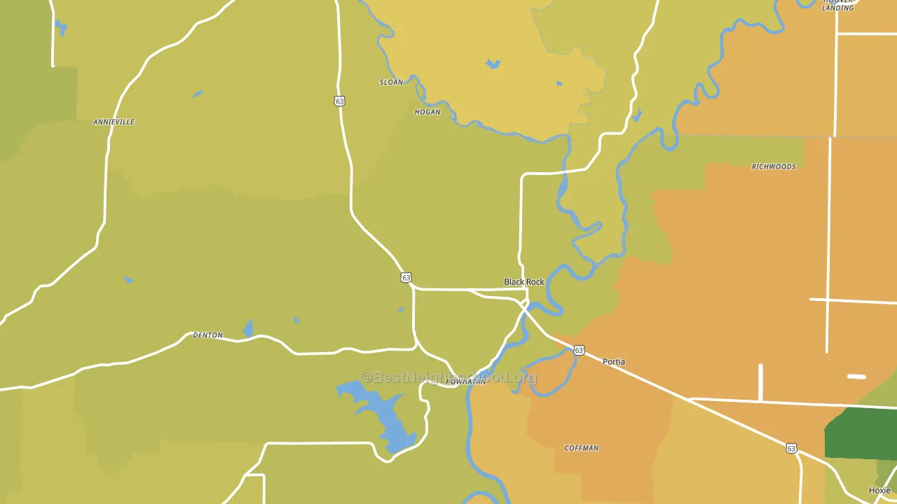Black Rock, AR block-group voter-turnout map