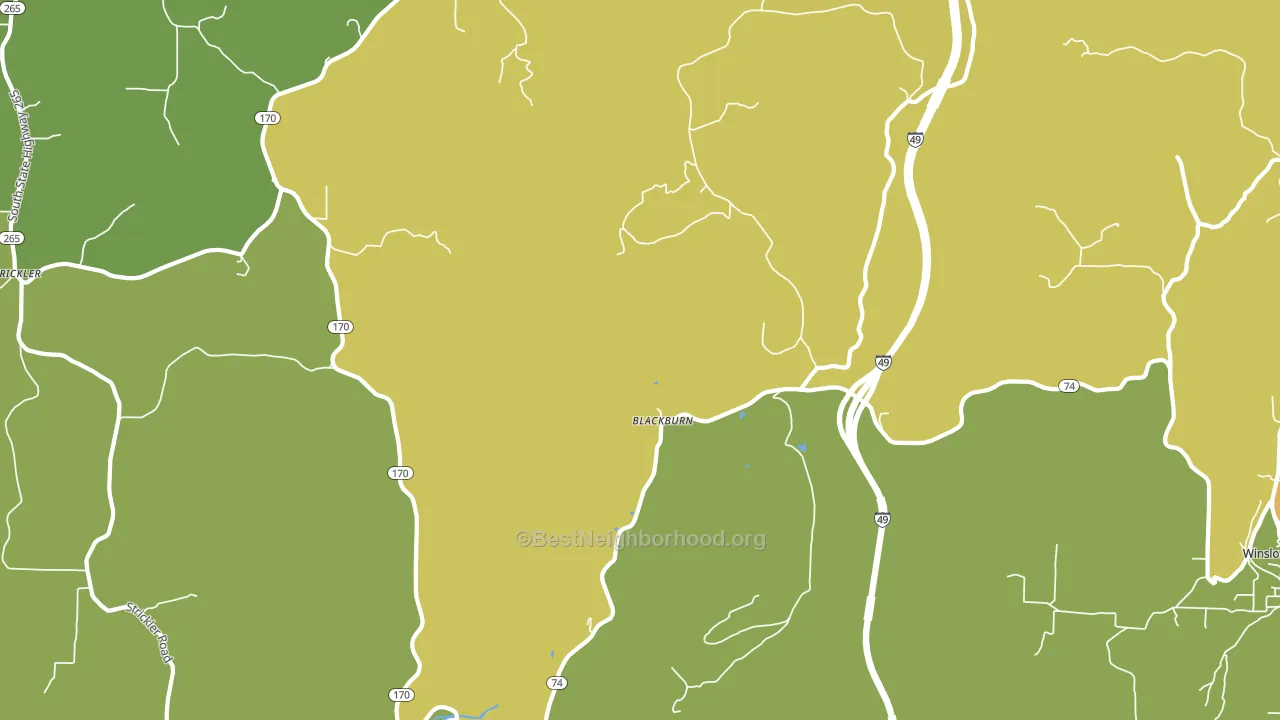Blackburn, AR block-group voter-turnout map