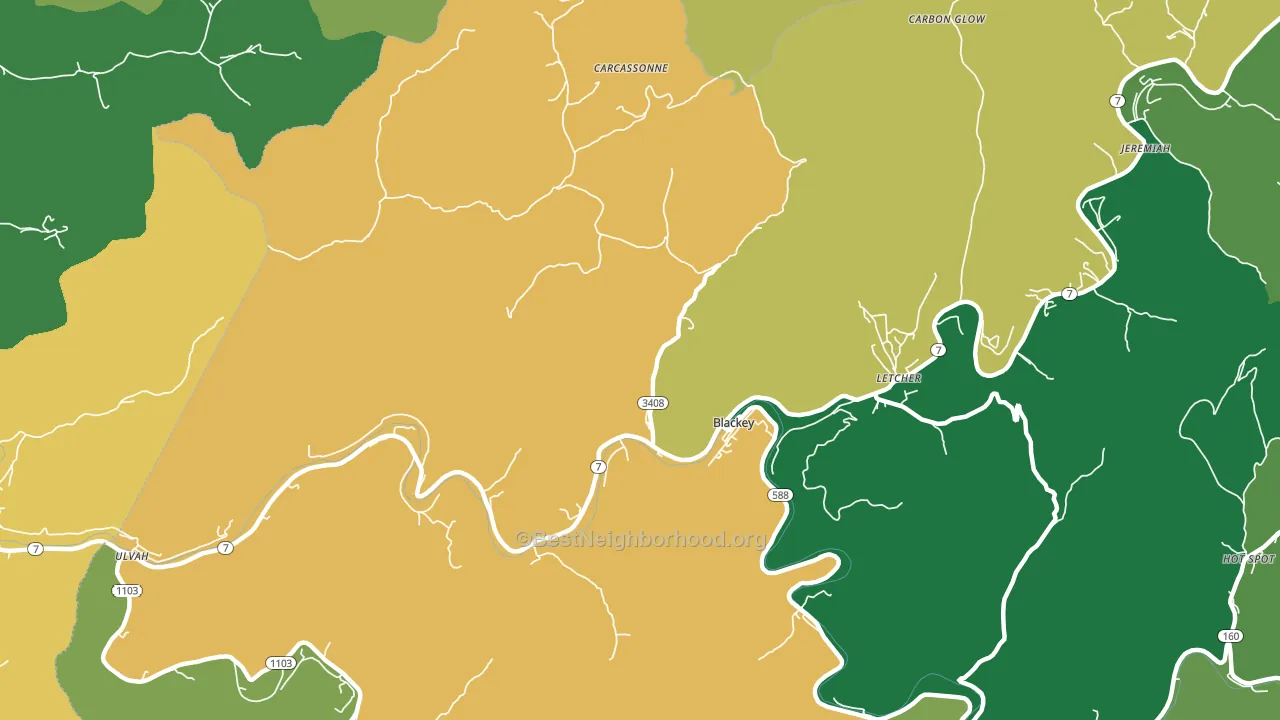 Blackey, KY block-group voter-turnout map