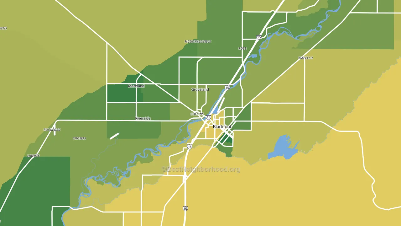 Blackfoot, ID block-group voter-turnout map