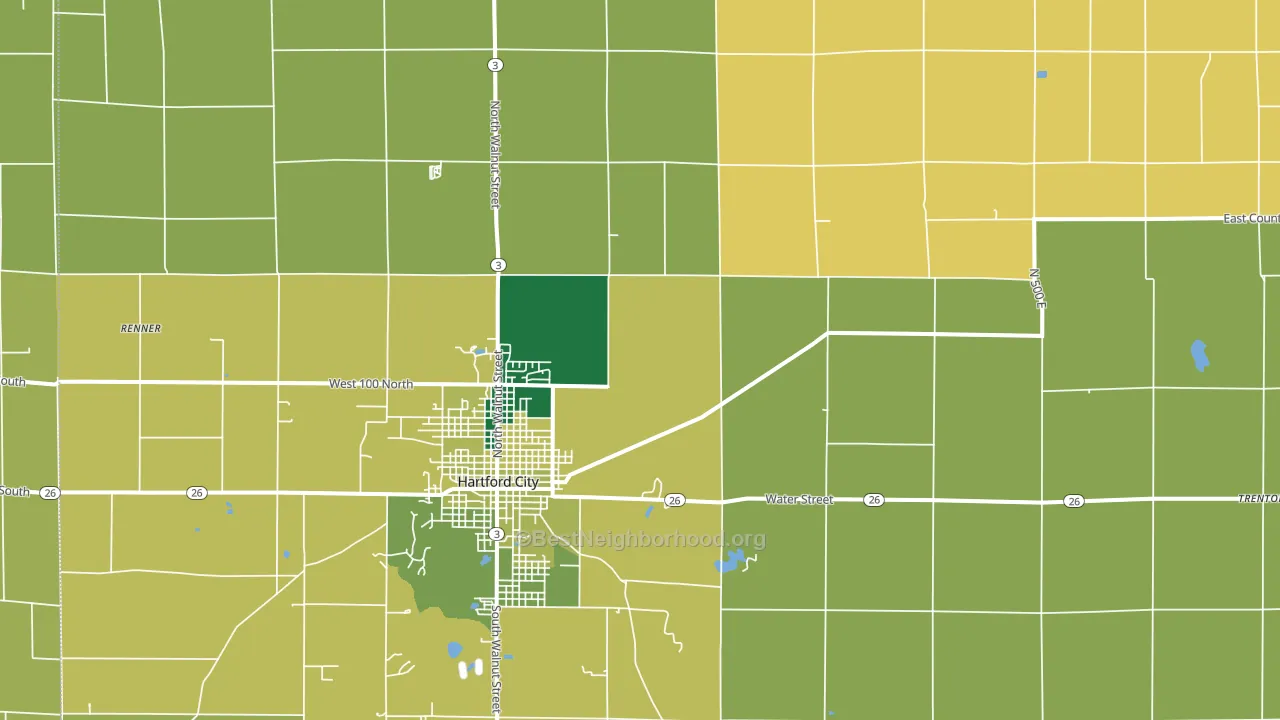 Blackford County, IN block-group voter-turnout map