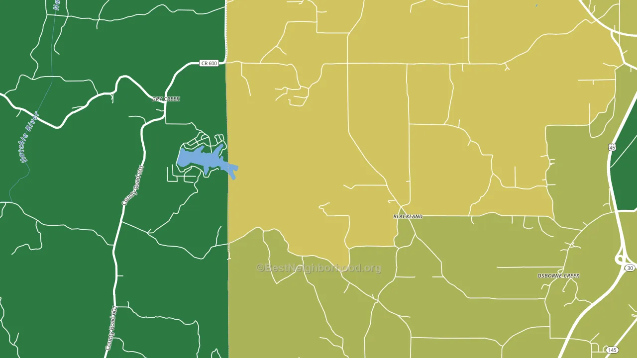 Blackland, MS block-group voter-turnout map