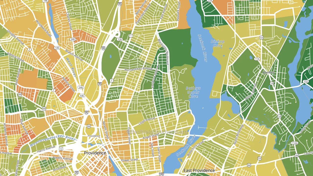 Blackstone, Providence, RI block-group voter-turnout map