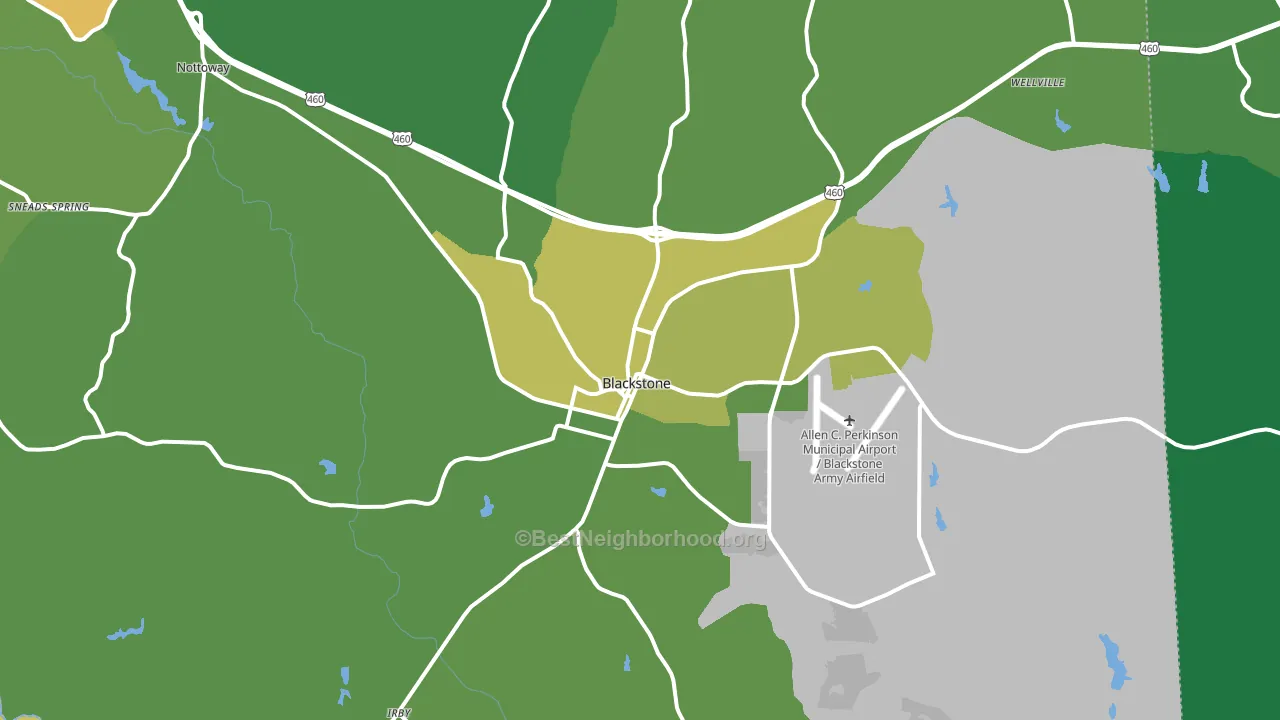 Blackstone, VA block-group voter-turnout map