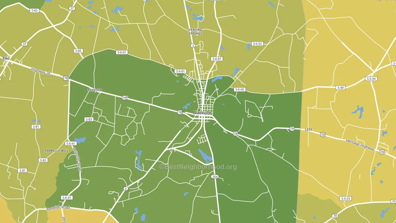 Blackville, SC block-group voter-turnout map