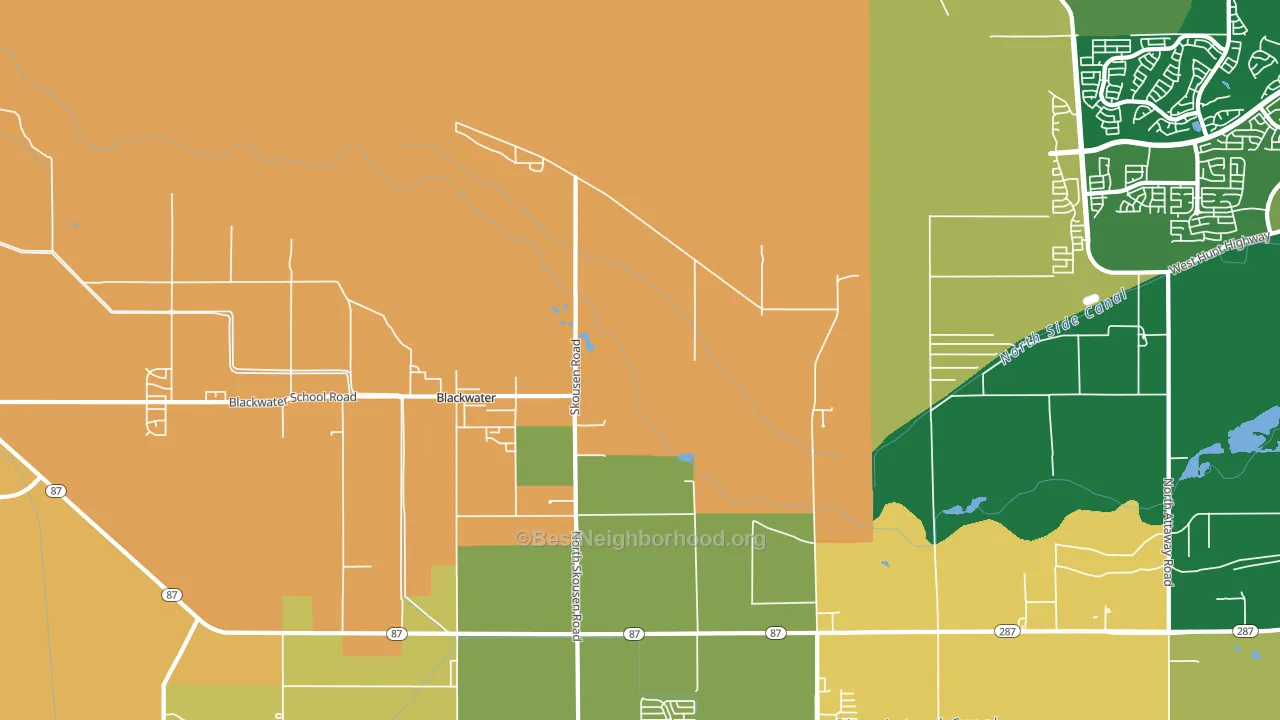 Blackwater, AZ block-group voter-turnout map