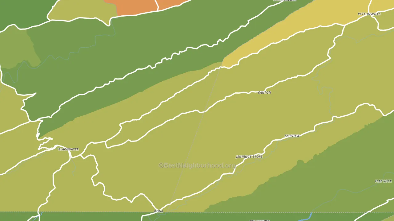 Blackwater, VA block-group voter-turnout map