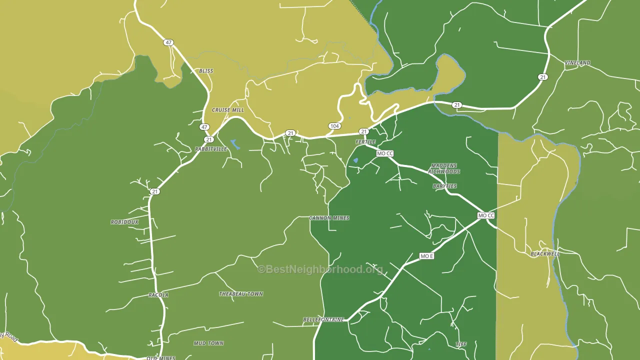 Blackwell, MO block-group voter-turnout map