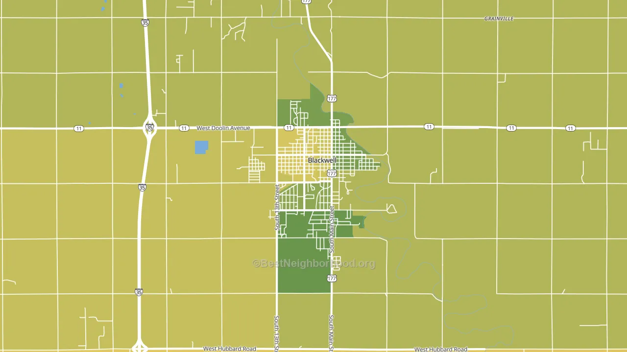 Blackwell, OK block-group voter-turnout map