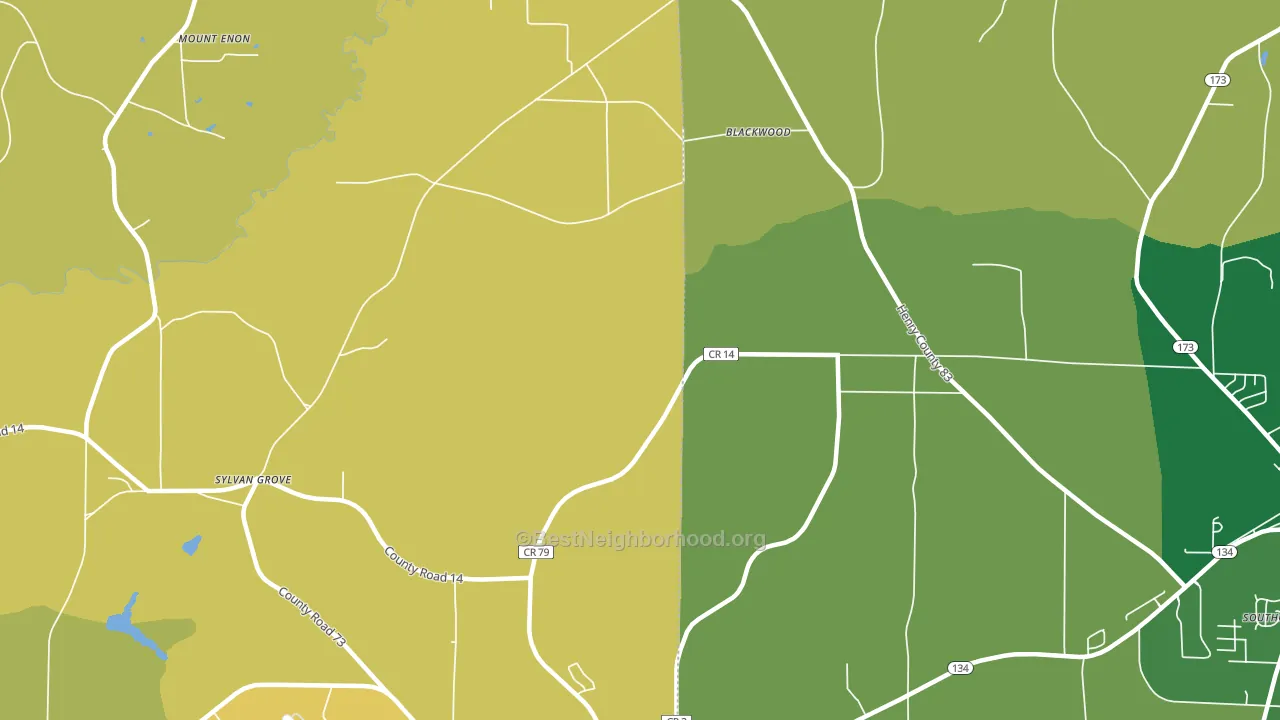 Blackwood, AL block-group voter-turnout map