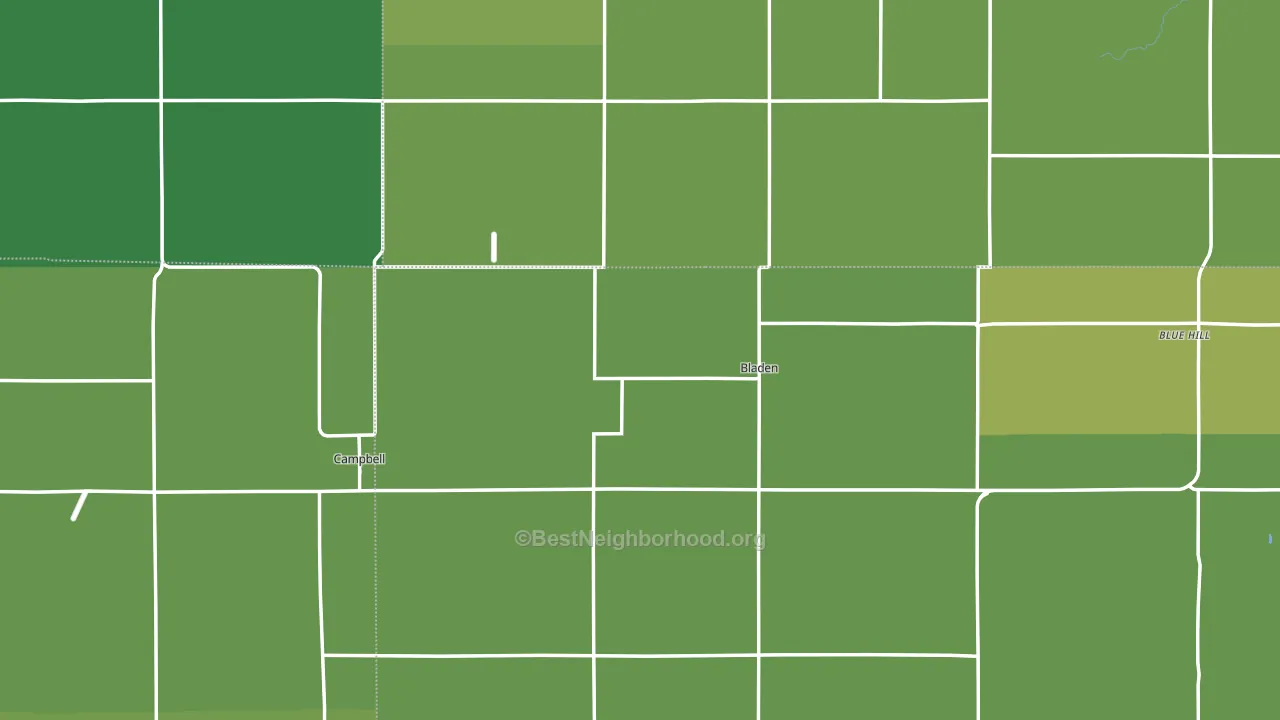 Bladen, NE block-group voter-turnout map