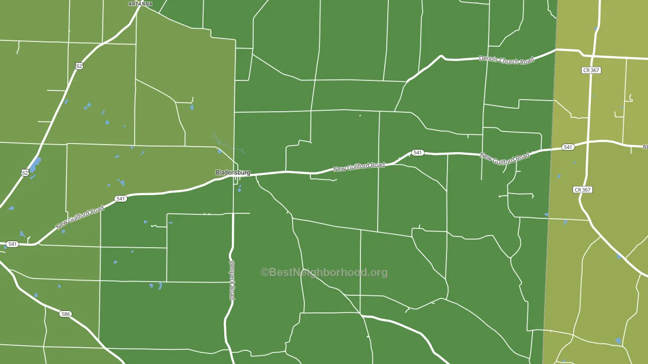 Bladensburg, OH block-group voter-turnout map
