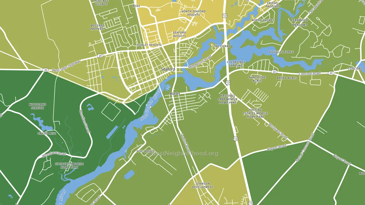 Blades, DE block-group voter-turnout map