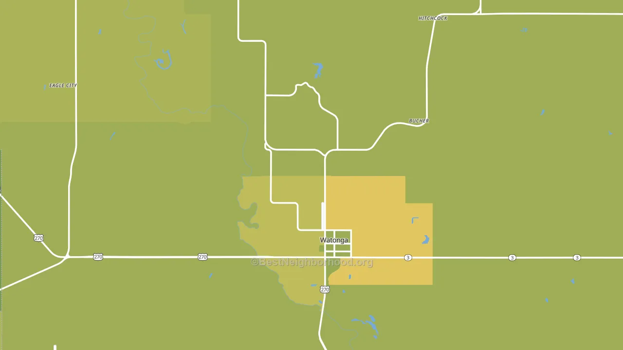Blaine County, OK block-group voter-turnout map