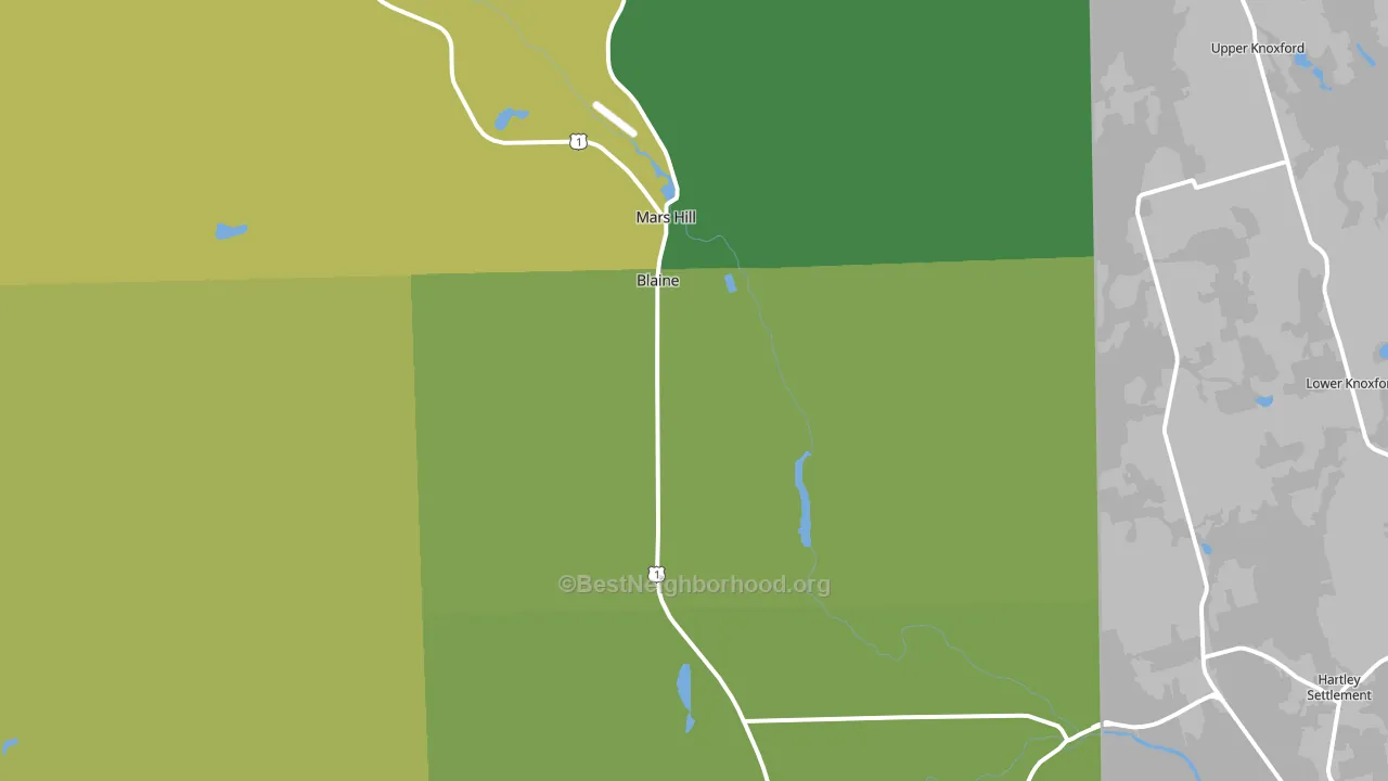 Blaine, ME block-group voter-turnout map
