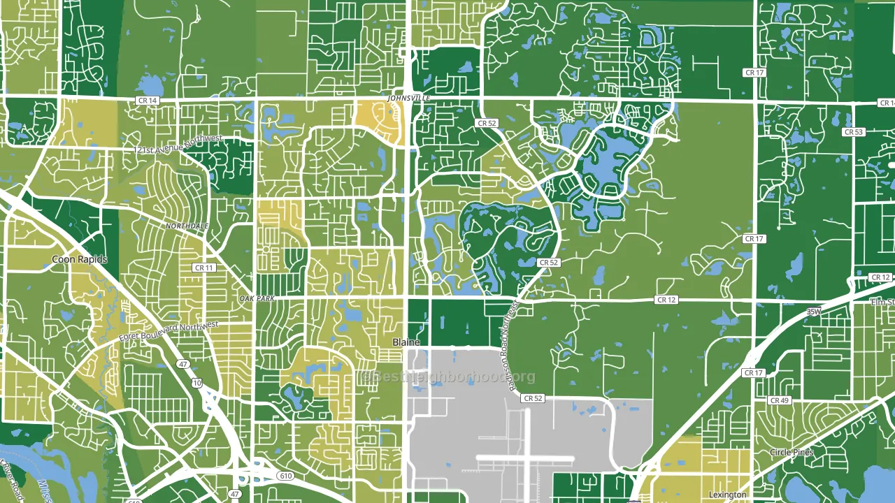Blaine, MN block-group voter-turnout map