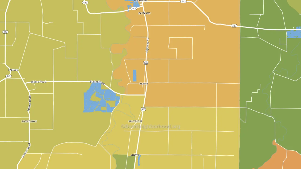 Blaine, MS block-group voter-turnout map