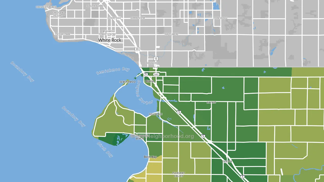 Blaine, WA block-group voter-turnout map