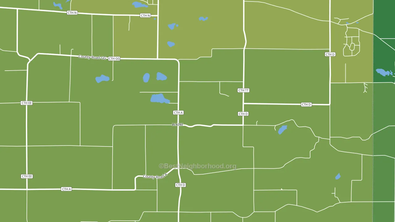 Blaine, WI block-group voter-turnout map