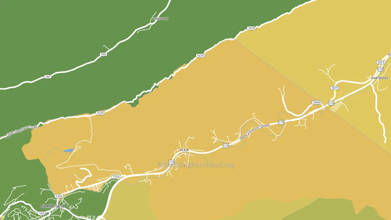 Blair, KY block-group voter-turnout map