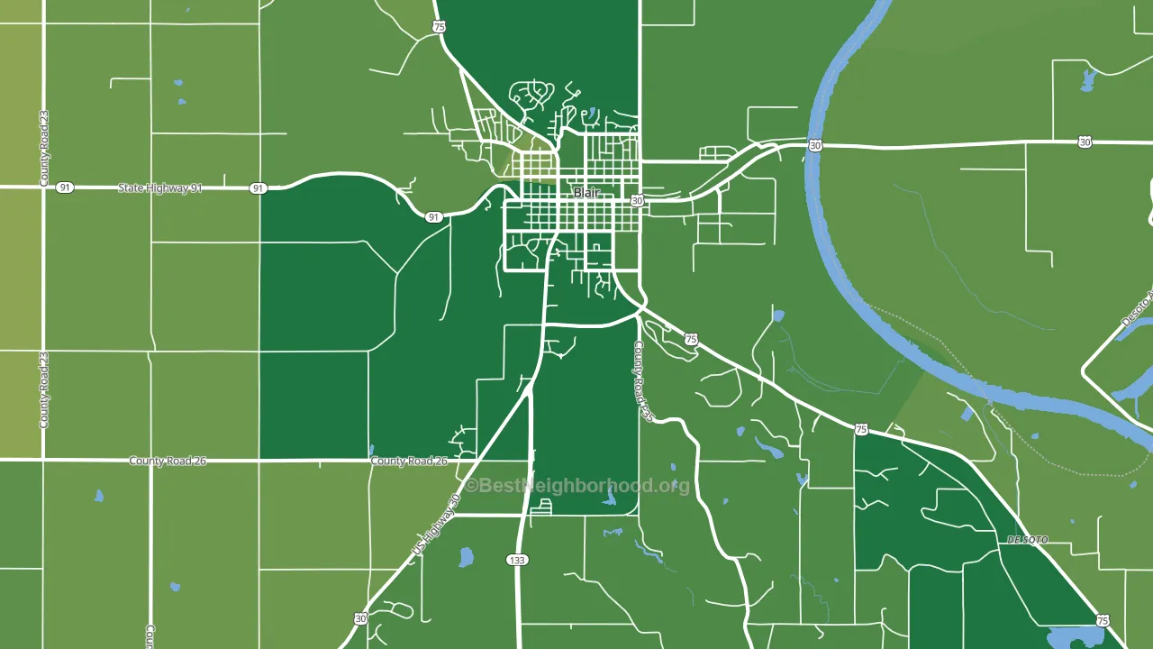 Blair, NE block-group voter-turnout map