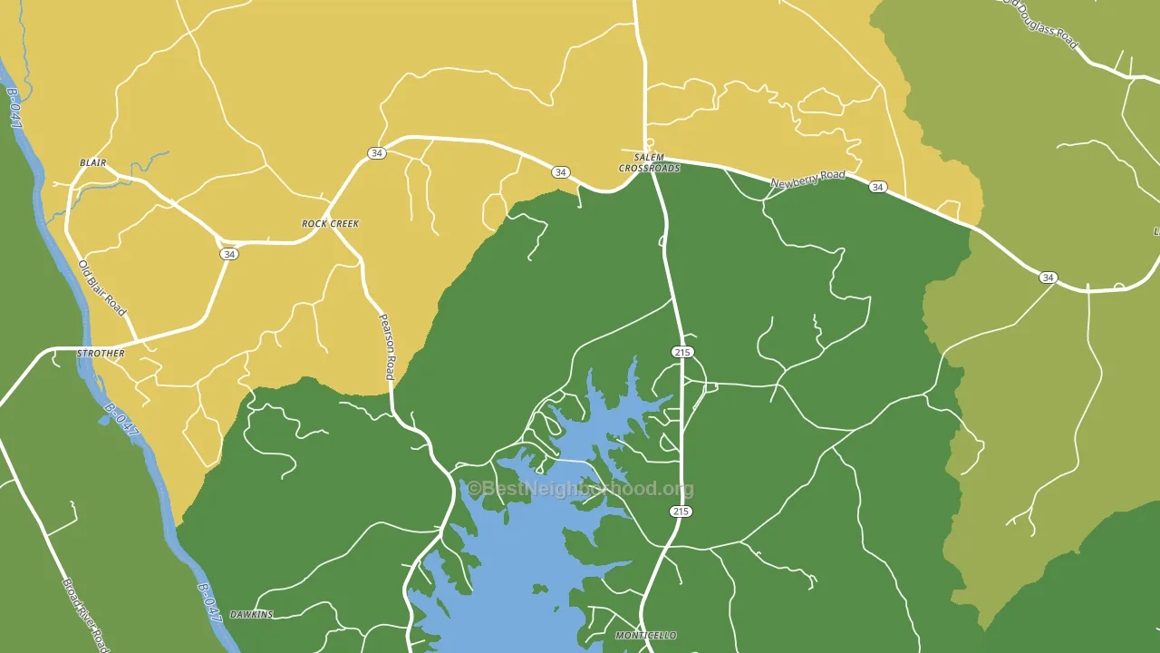 Blair, SC block-group voter-turnout map