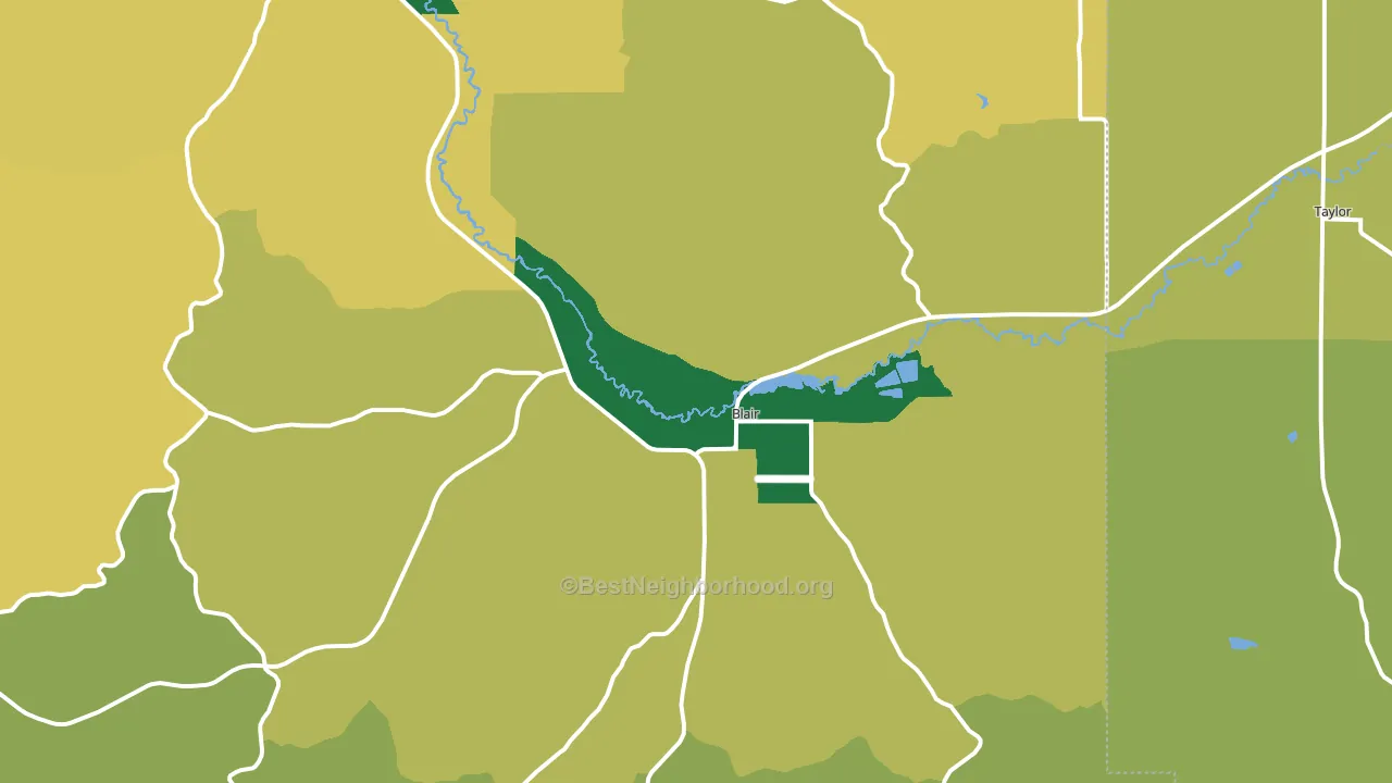 Blair, WI block-group voter-turnout map