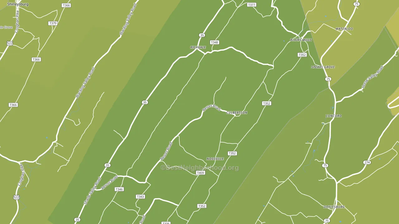 Blairs Mills, PA block-group voter-turnout map