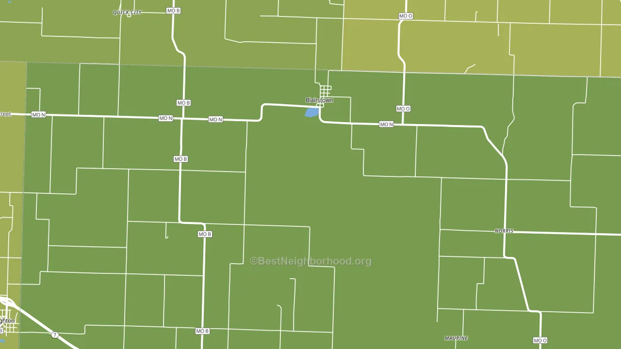 Blairstown, MO block-group voter-turnout map