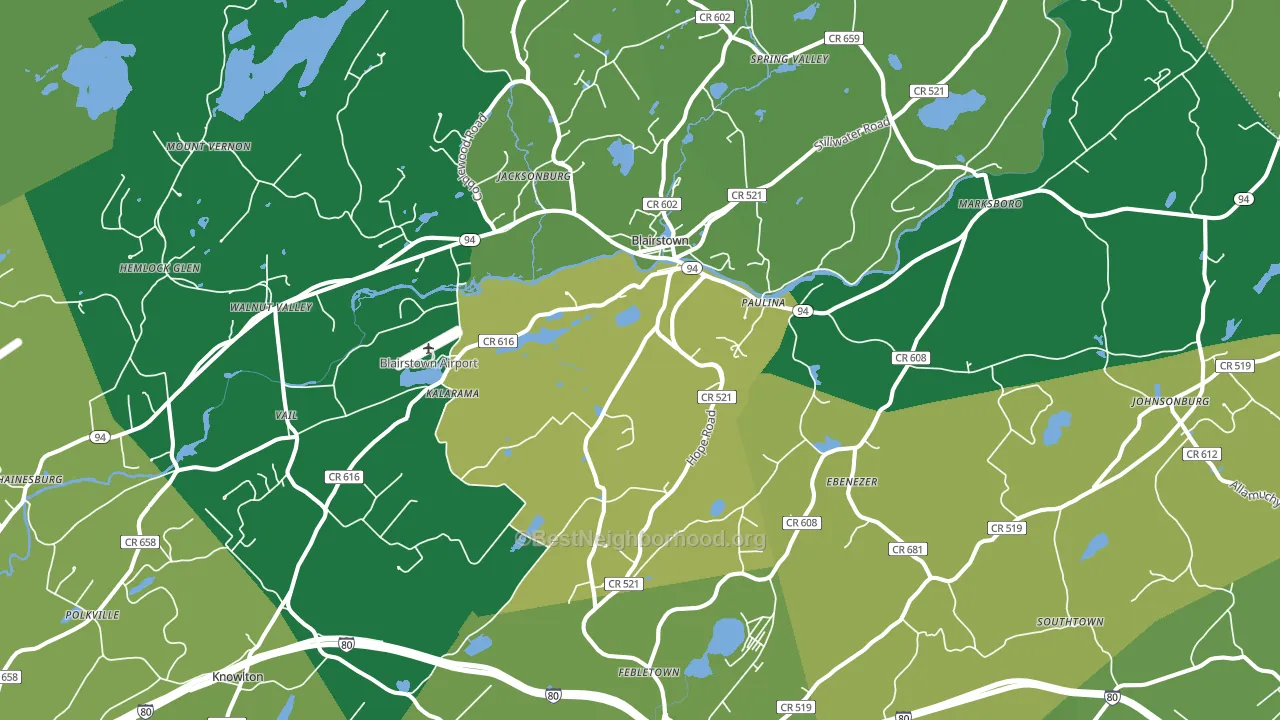 Blairstown, NJ block-group voter-turnout map