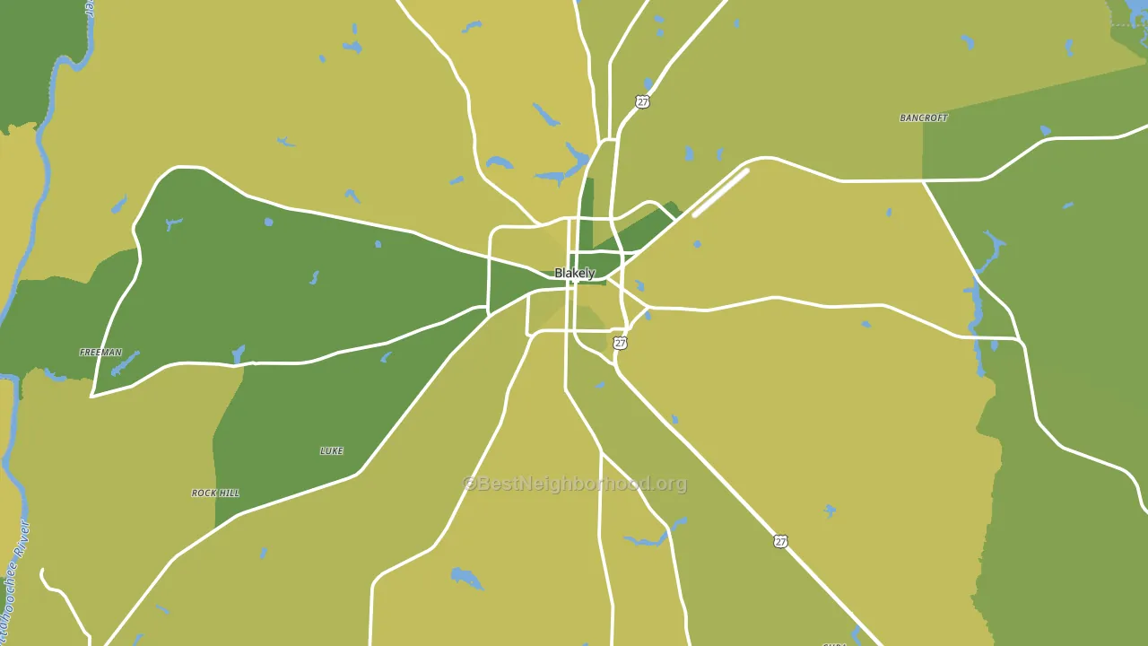 Blakely, GA block-group voter-turnout map
