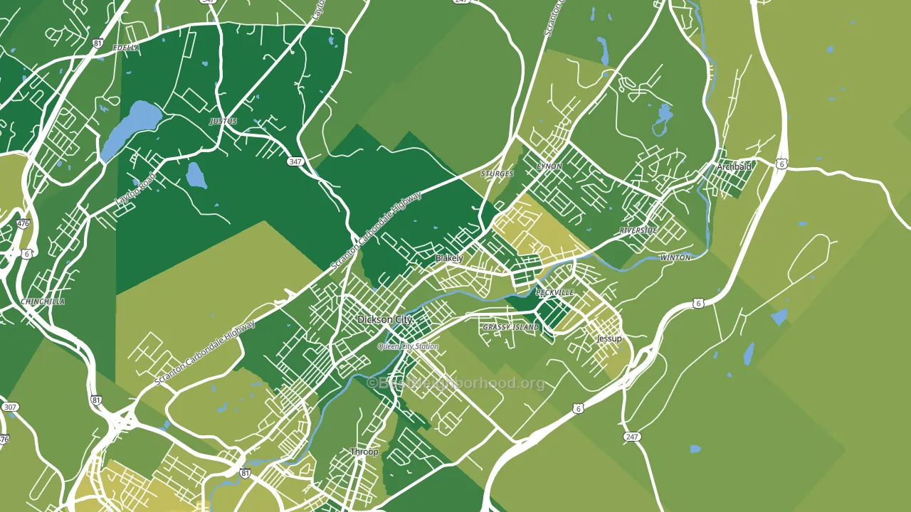 Blakely, PA block-group voter-turnout map