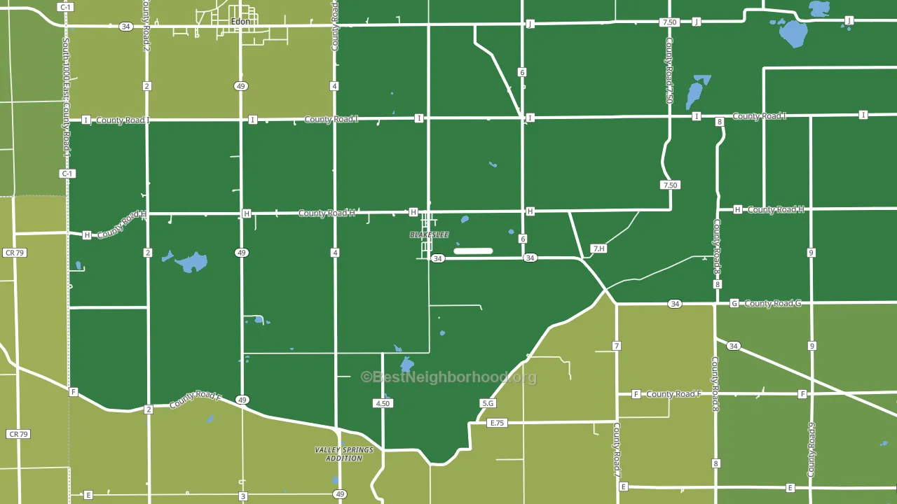 Blakeslee, OH block-group voter-turnout map