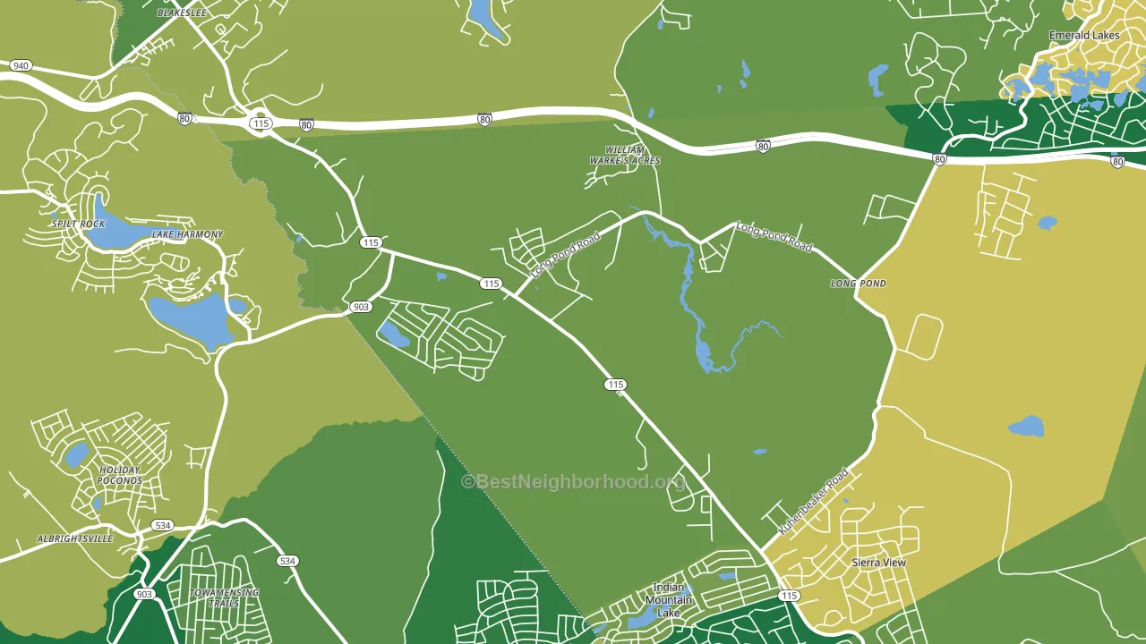 Blakeslee, PA block-group voter-turnout map