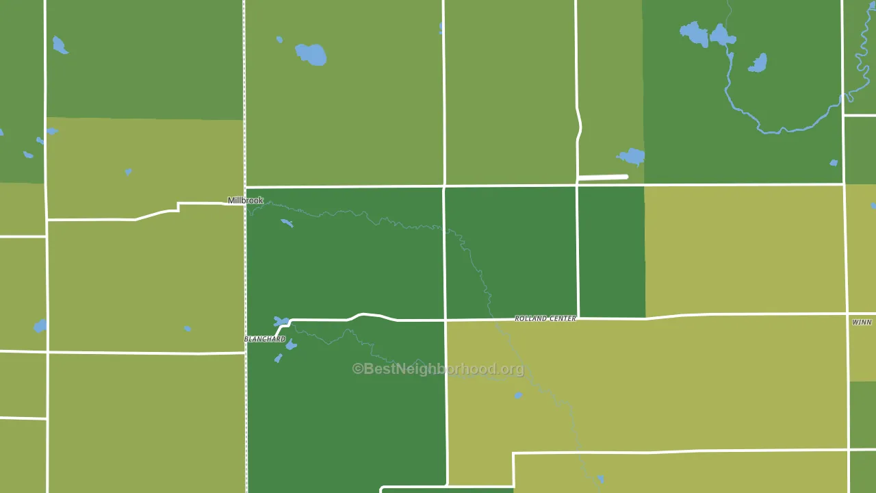 Blanchard, MI block-group voter-turnout map
