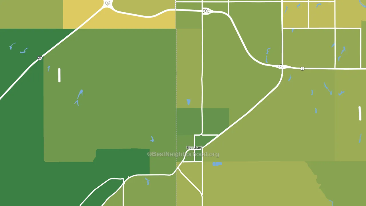 Blanchard, OK block-group voter-turnout map