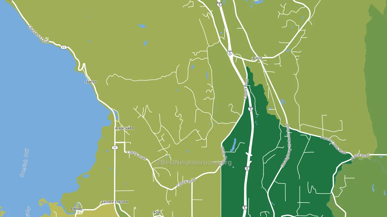 Blanchard, WA block-group voter-turnout map
