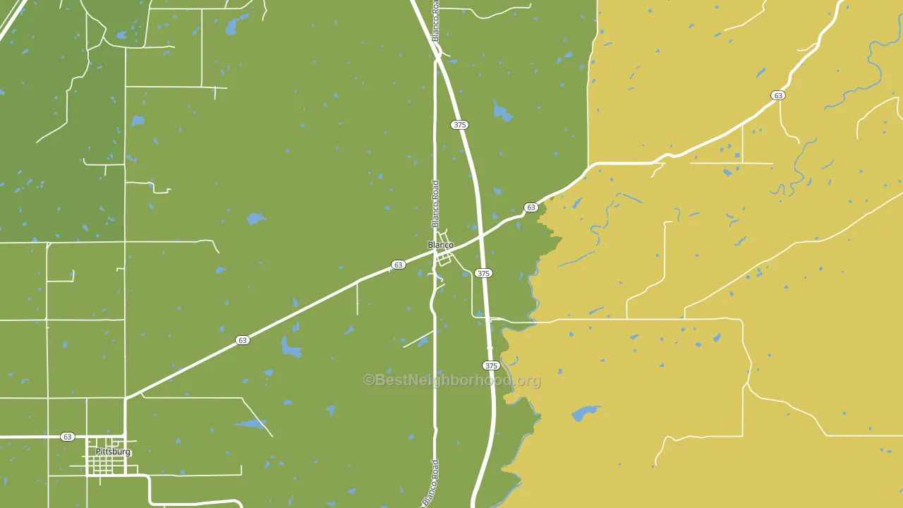 Blanco, OK block-group voter-turnout map