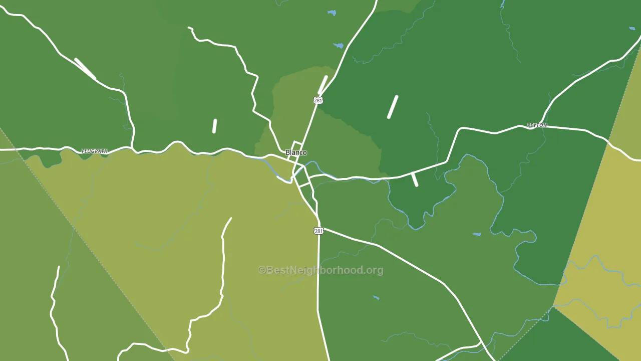 Blanco, TX block-group voter-turnout map