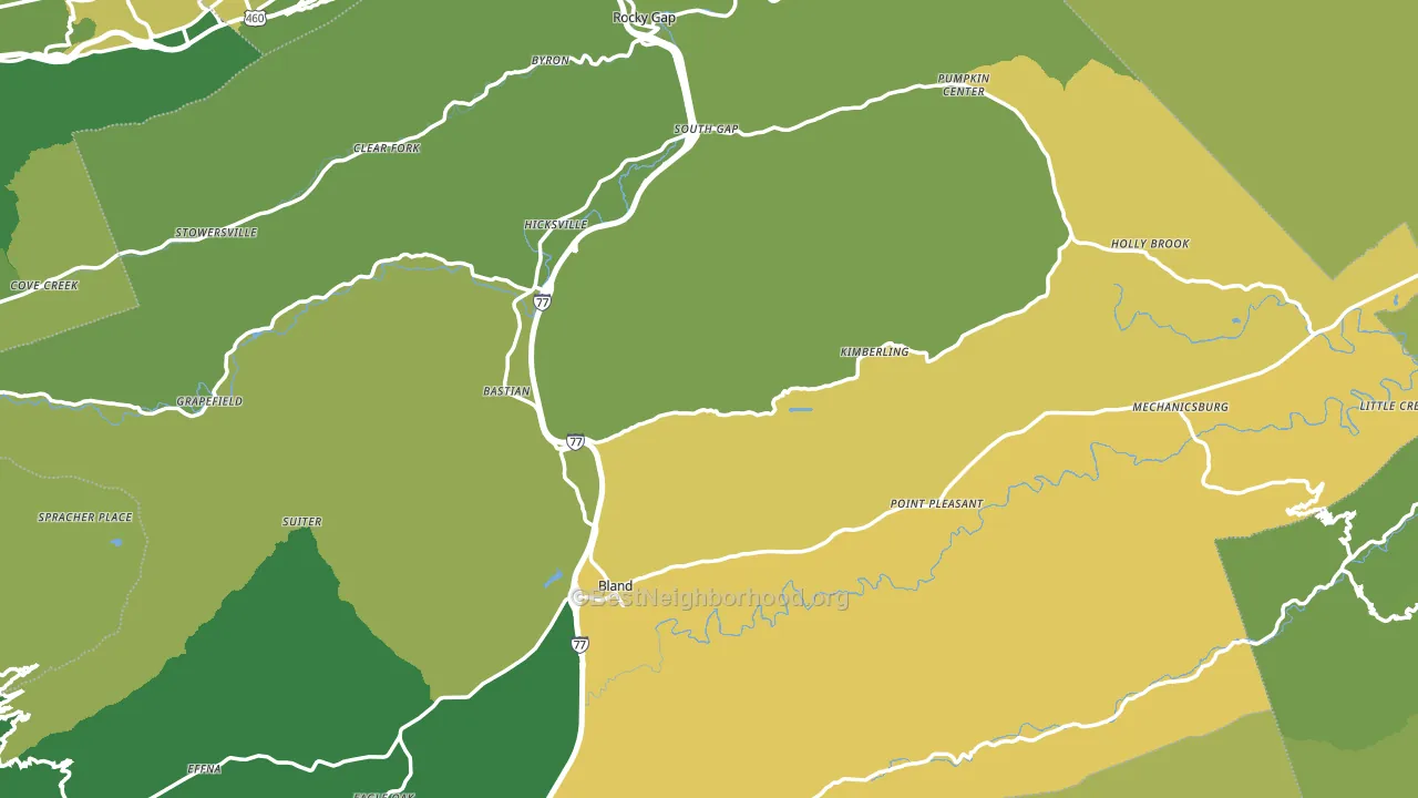 Bland County, VA block-group voter-turnout map
