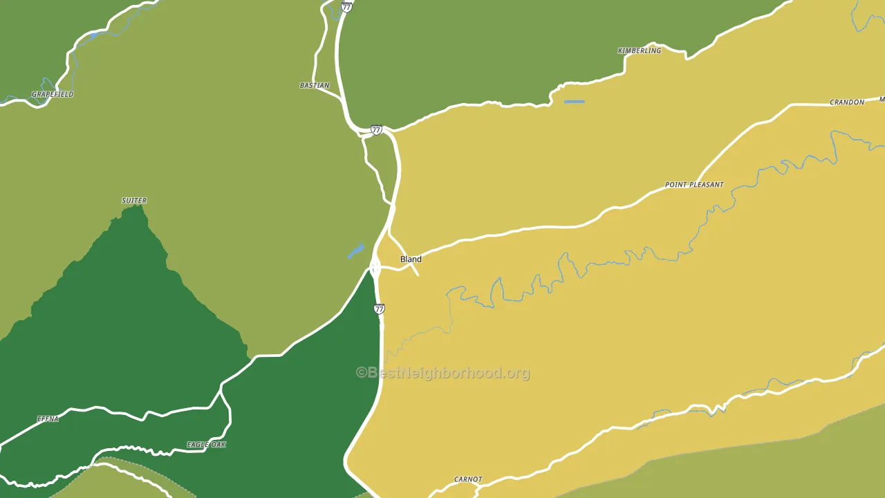 Bland, VA block-group voter-turnout map