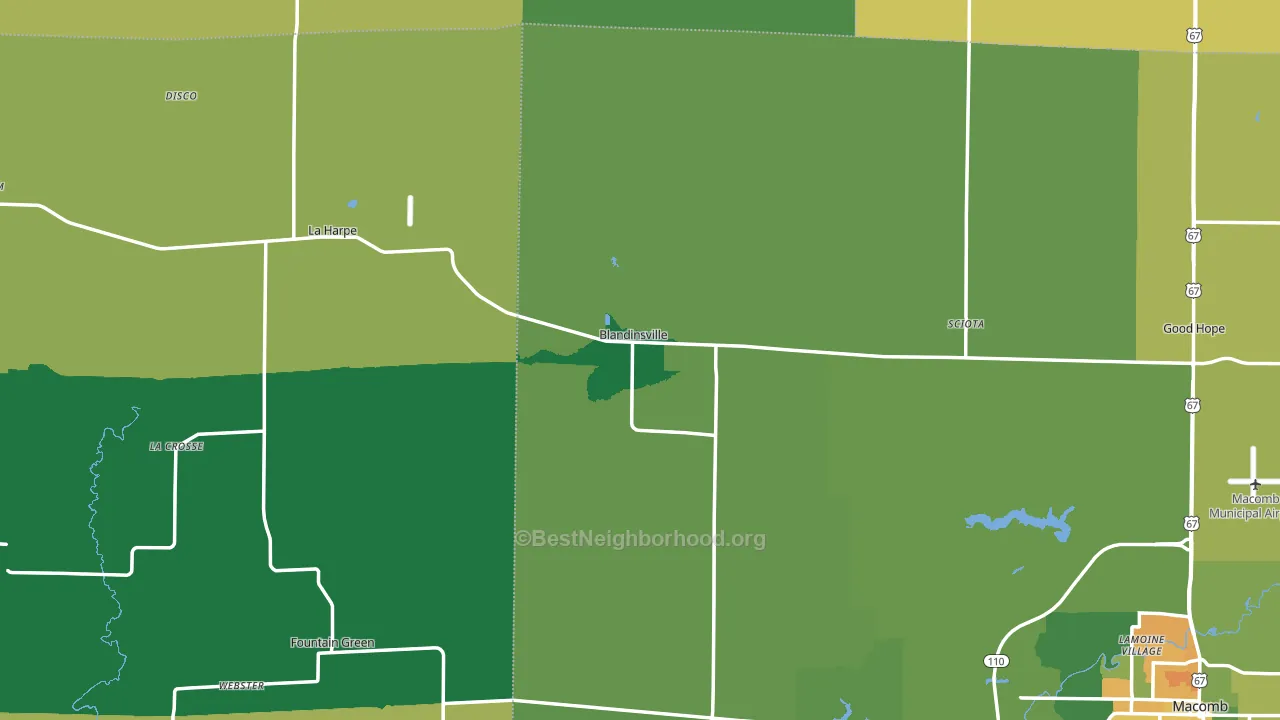 Blandinsville, IL block-group voter-turnout map