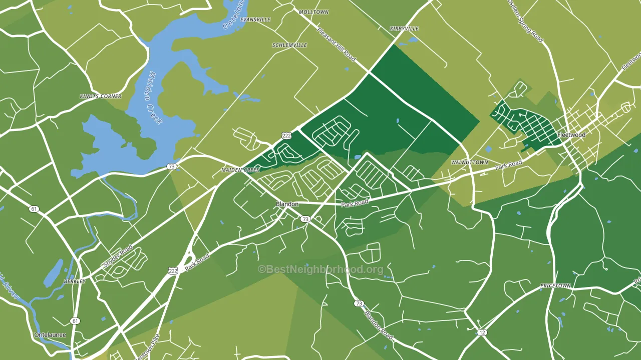 Blandon, PA block-group voter-turnout map