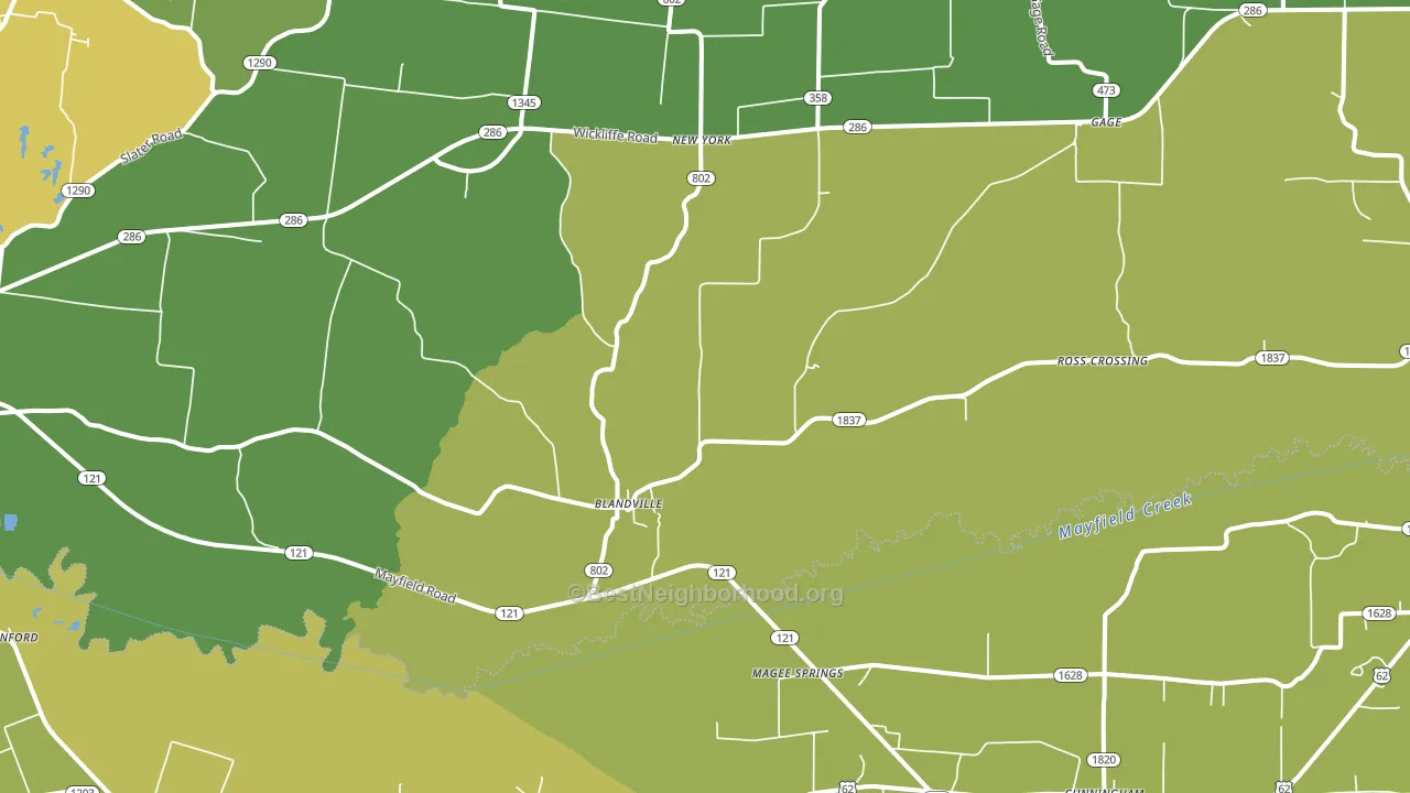 Blandville, KY block-group voter-turnout map