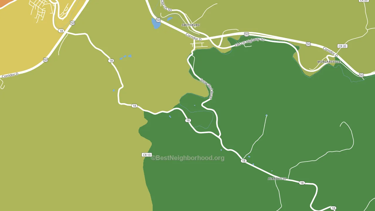Blandville, WV block-group voter-turnout map